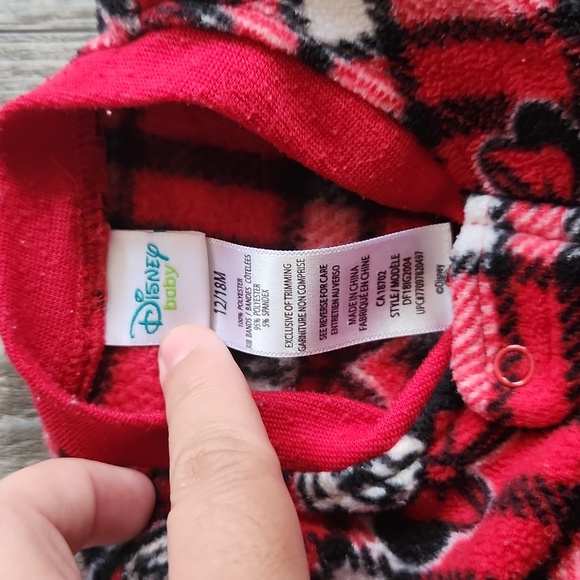 SOLD DISNEY Mini mouse size 12-18 month fleece sleeper - Picture 4 of 4